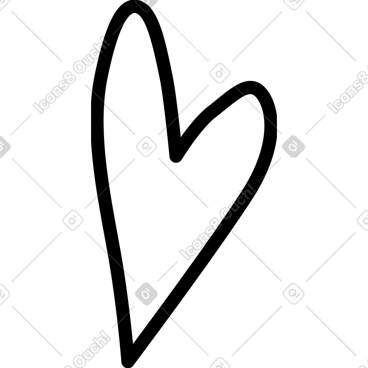 Ilustración Corazon negro en estilo Twirl a descargar en PNG y SVG