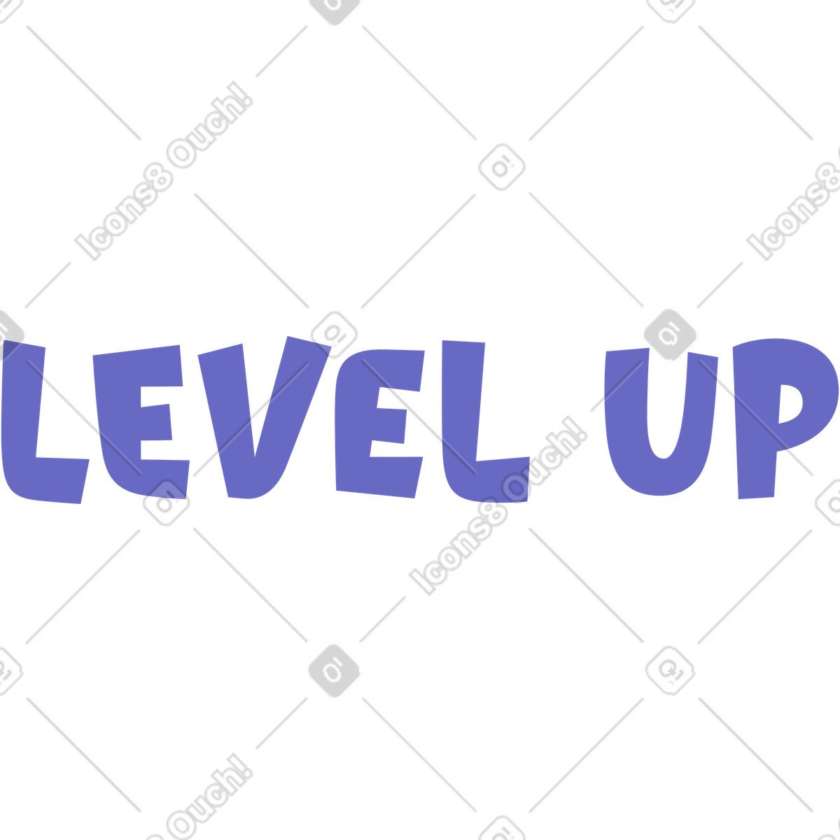 Ilustração de Lettering level up em no estilo Woof para baixar em PNG, SVG