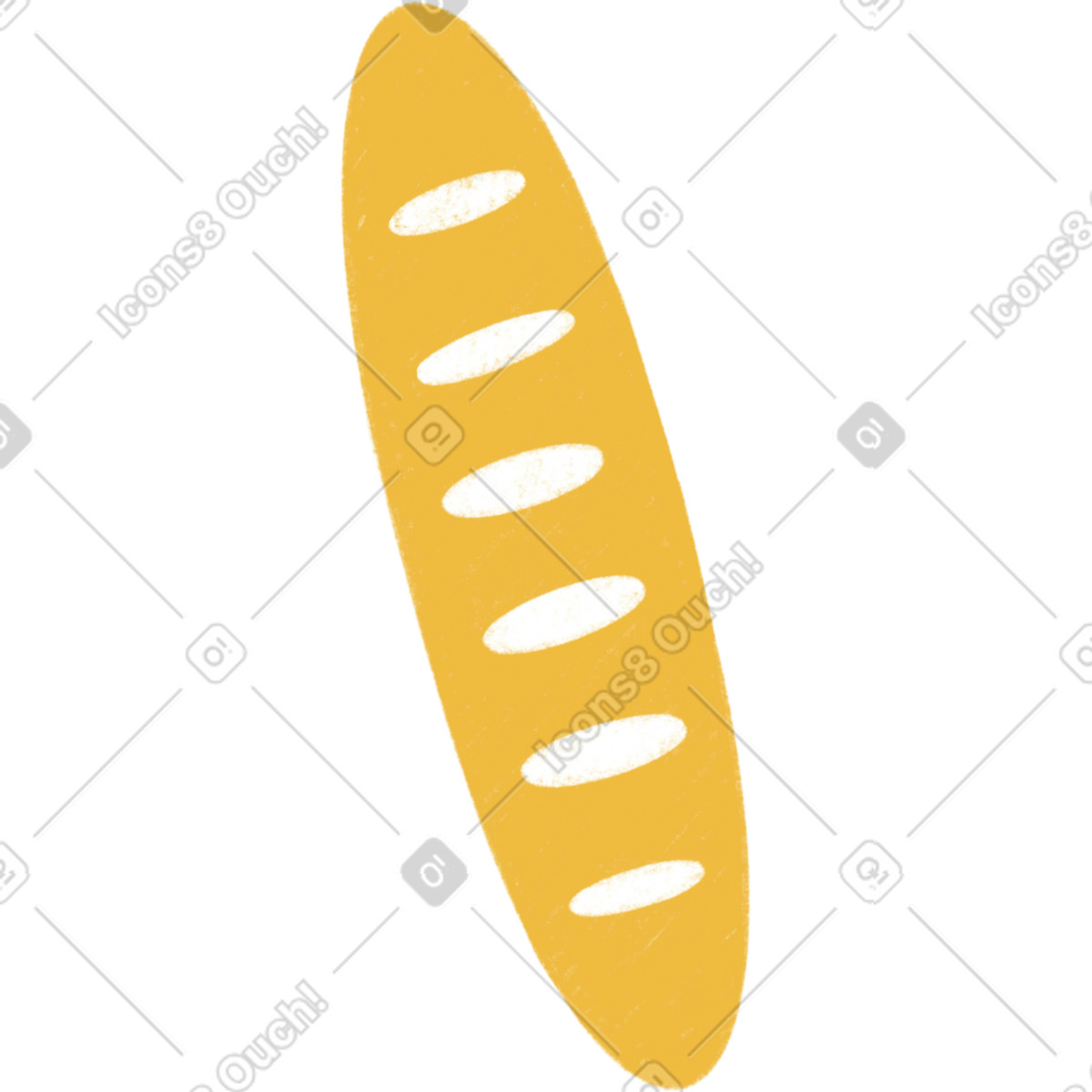 Tutti スタイルの Yellow baguette のイラストをPNG、SVG形式でダウンロード