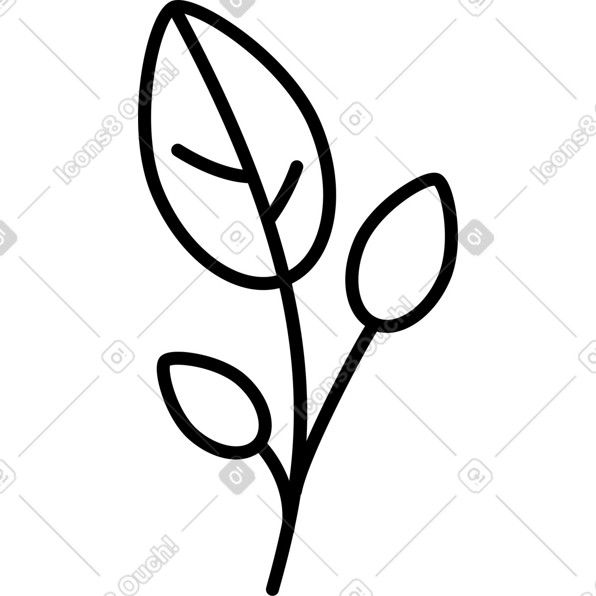 Illustration Branche avec des feuilles dans le style Transistor à télécharger aux formats PNG, SVG