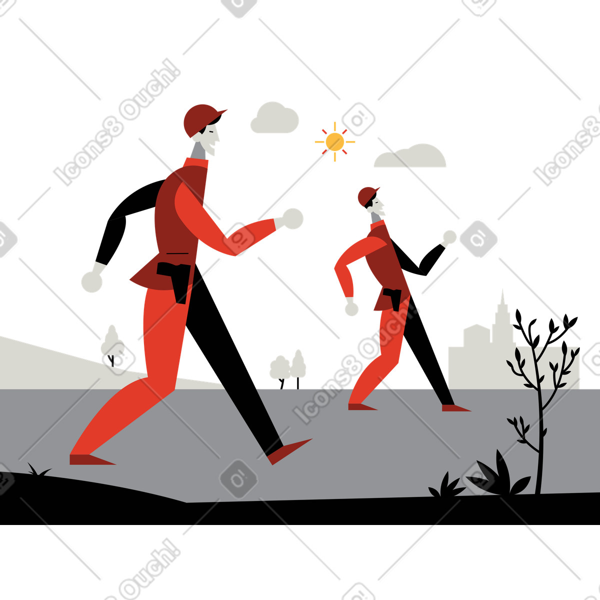 下载 Burgundy 风格的 战场上的士兵 插画，支持 PNG、SVG 格式