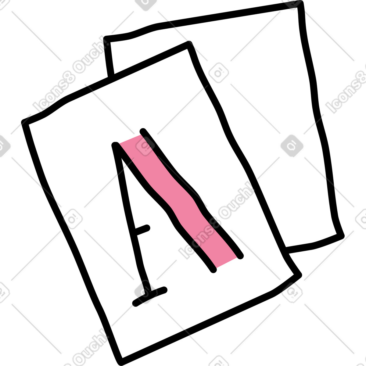 Notes スタイルの 手紙付きのシート のイラストをPNG、SVG形式でダウンロード