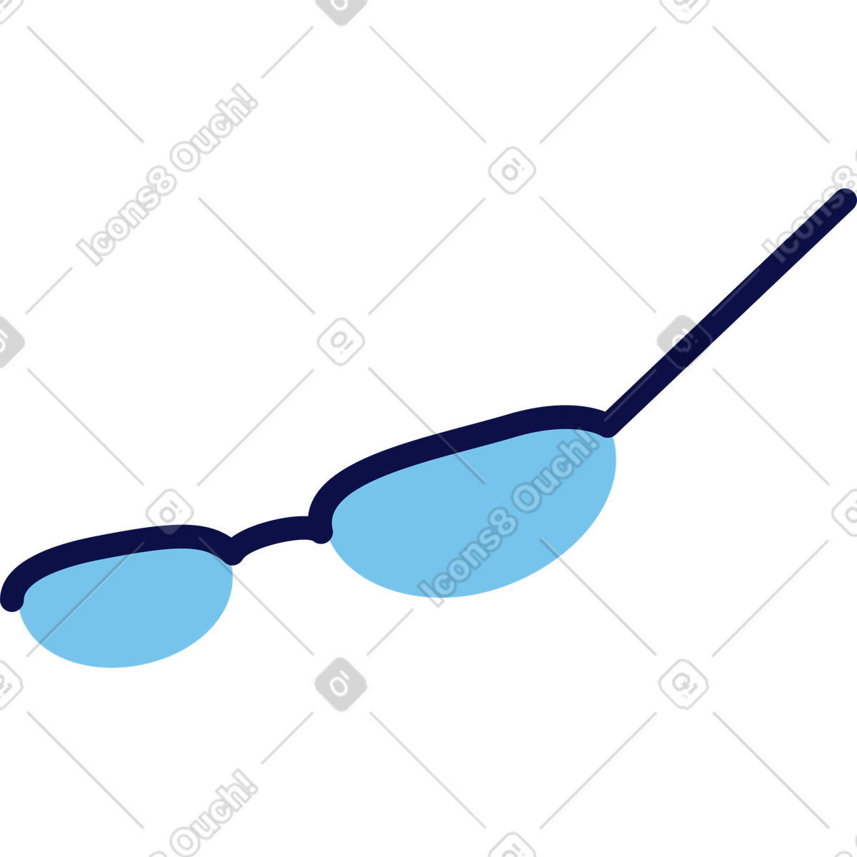下载 Dizzy 风格的 蓝色眼镜 插画，支持 PNG、SVG 格式