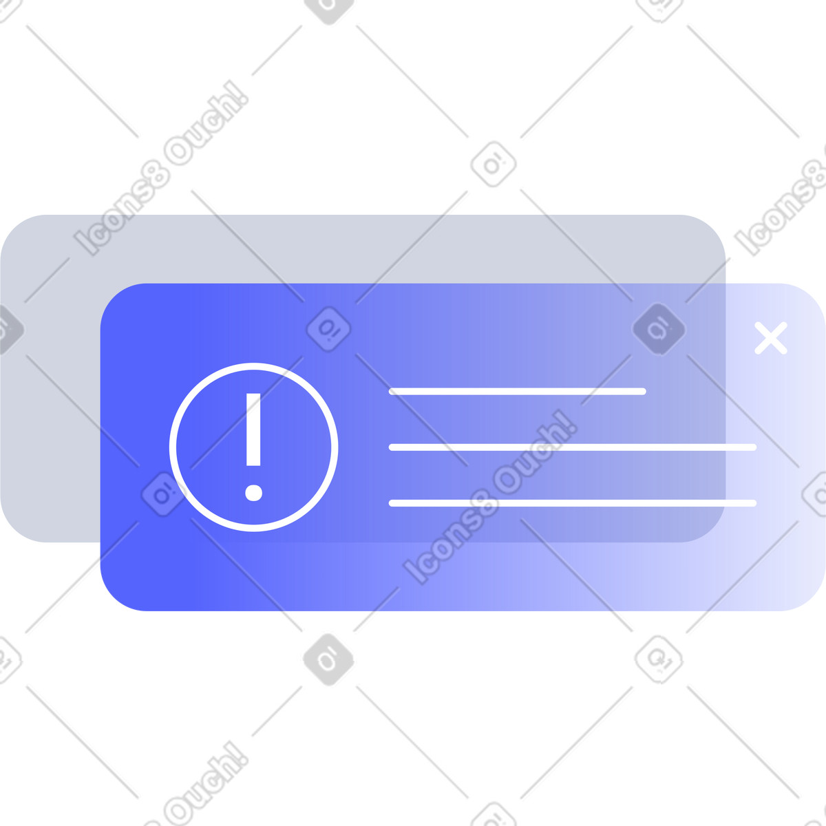 Illustration Notification importante dans le style Lucent à télécharger aux formats PNG, SVG