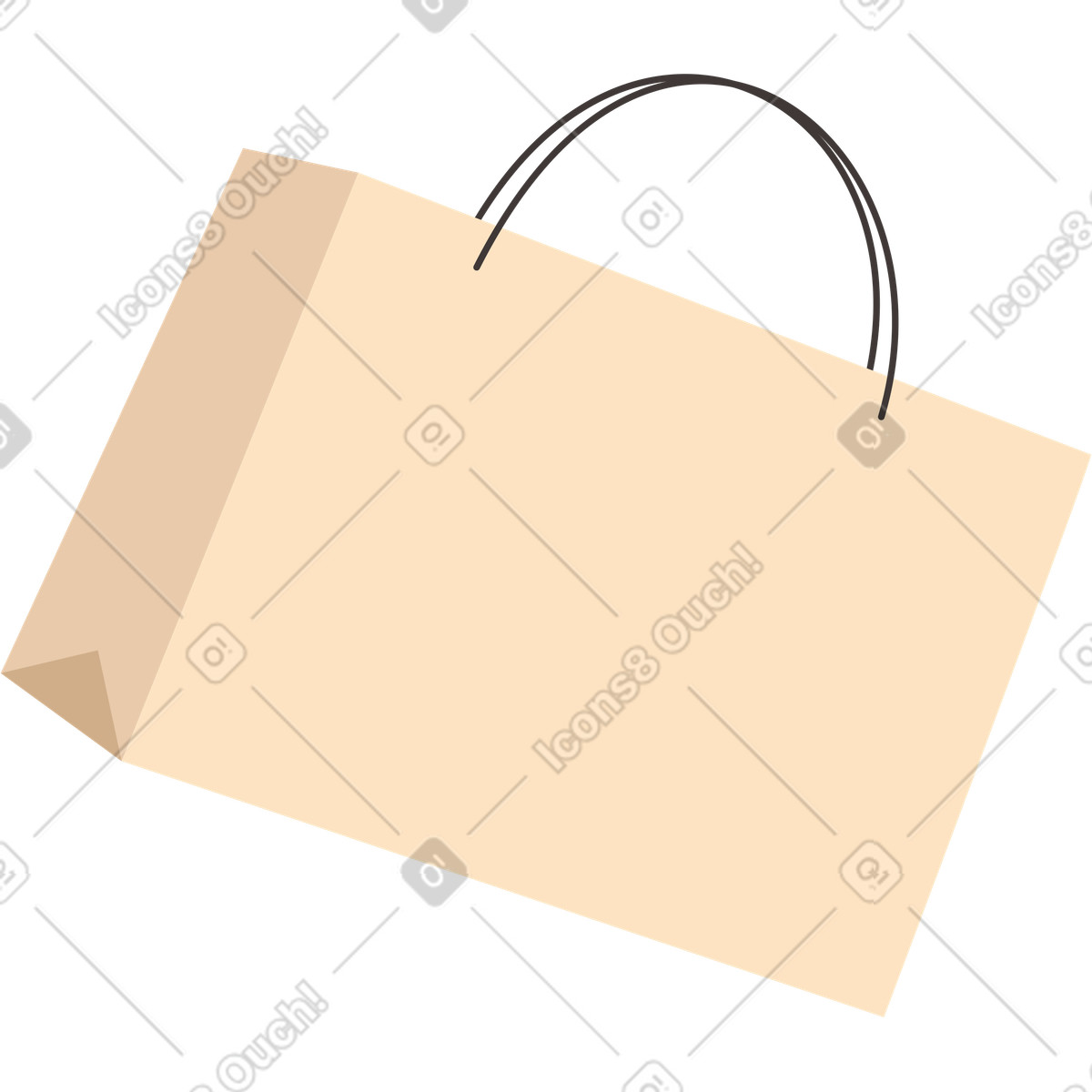 Small paper bag illustration in Dizzy style download in PNG, SVG