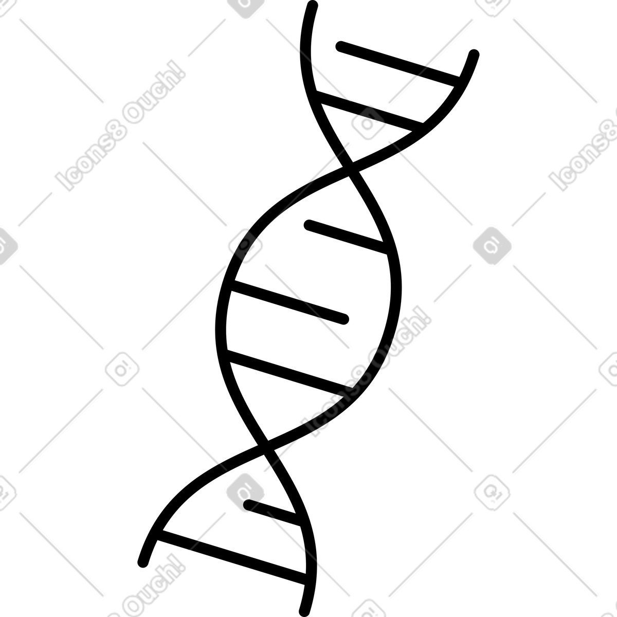 Ilustração de Dna helix simple outline icon for genetics and molecular biology em no estilo Notion Line Art para baixar em PNG, SVG