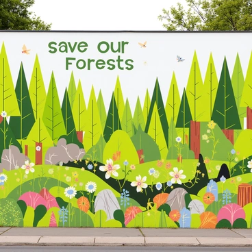 Deforestation illustrations