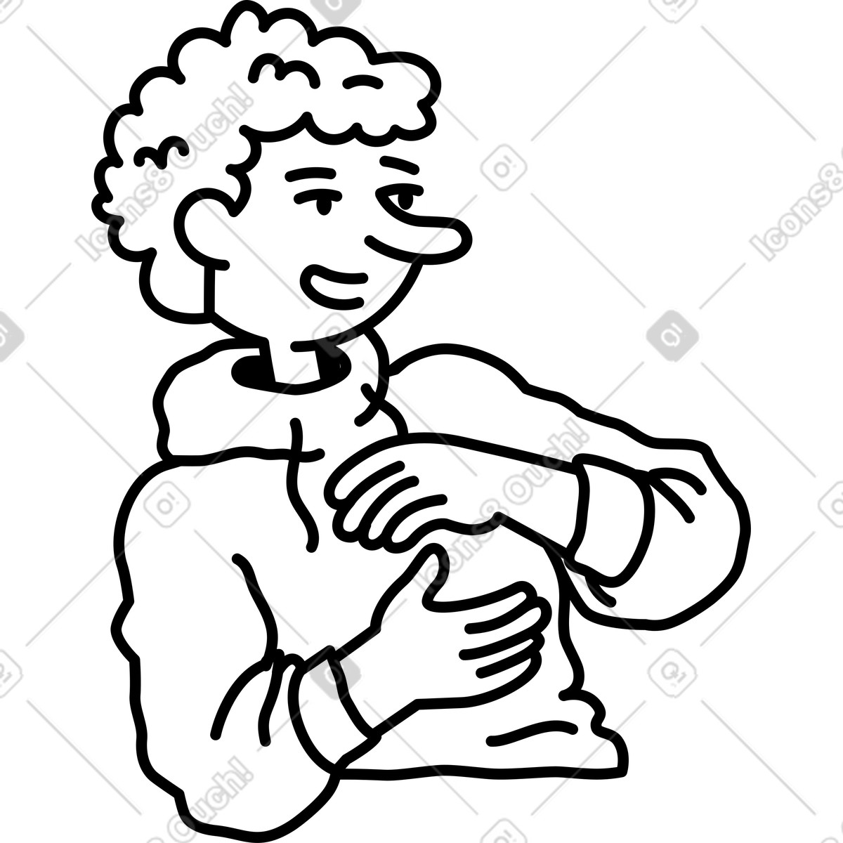 Giovane che spiega qualcosa illustrazione in stile Notes scarica in PNG, SVG