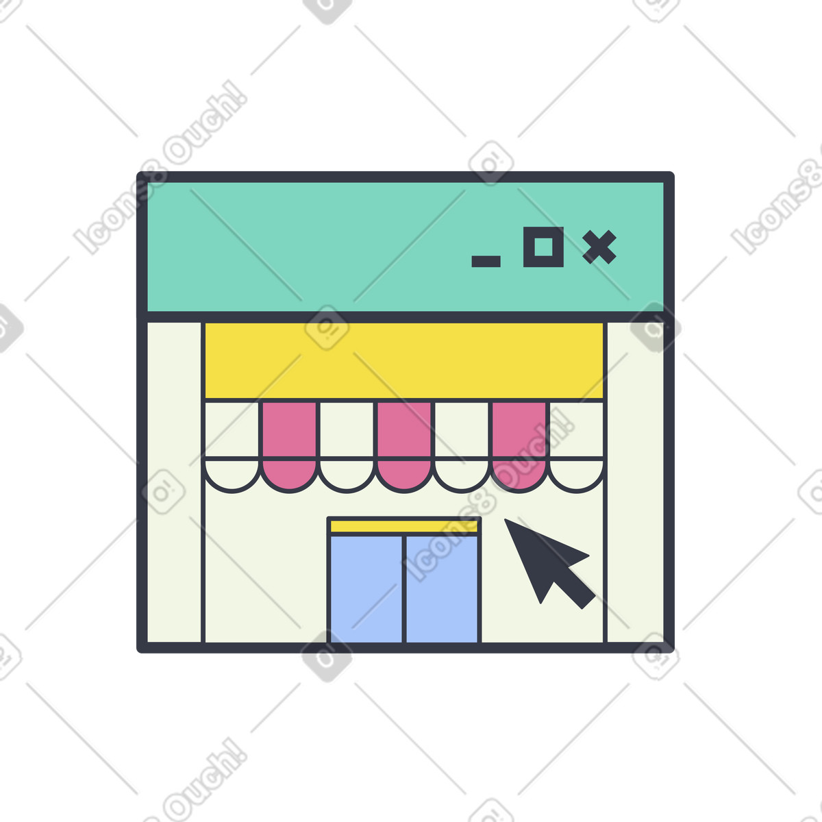 Online storefront, E-commerce and digital shopping illustrazione in stile Abstract scarica in PNG, SVG