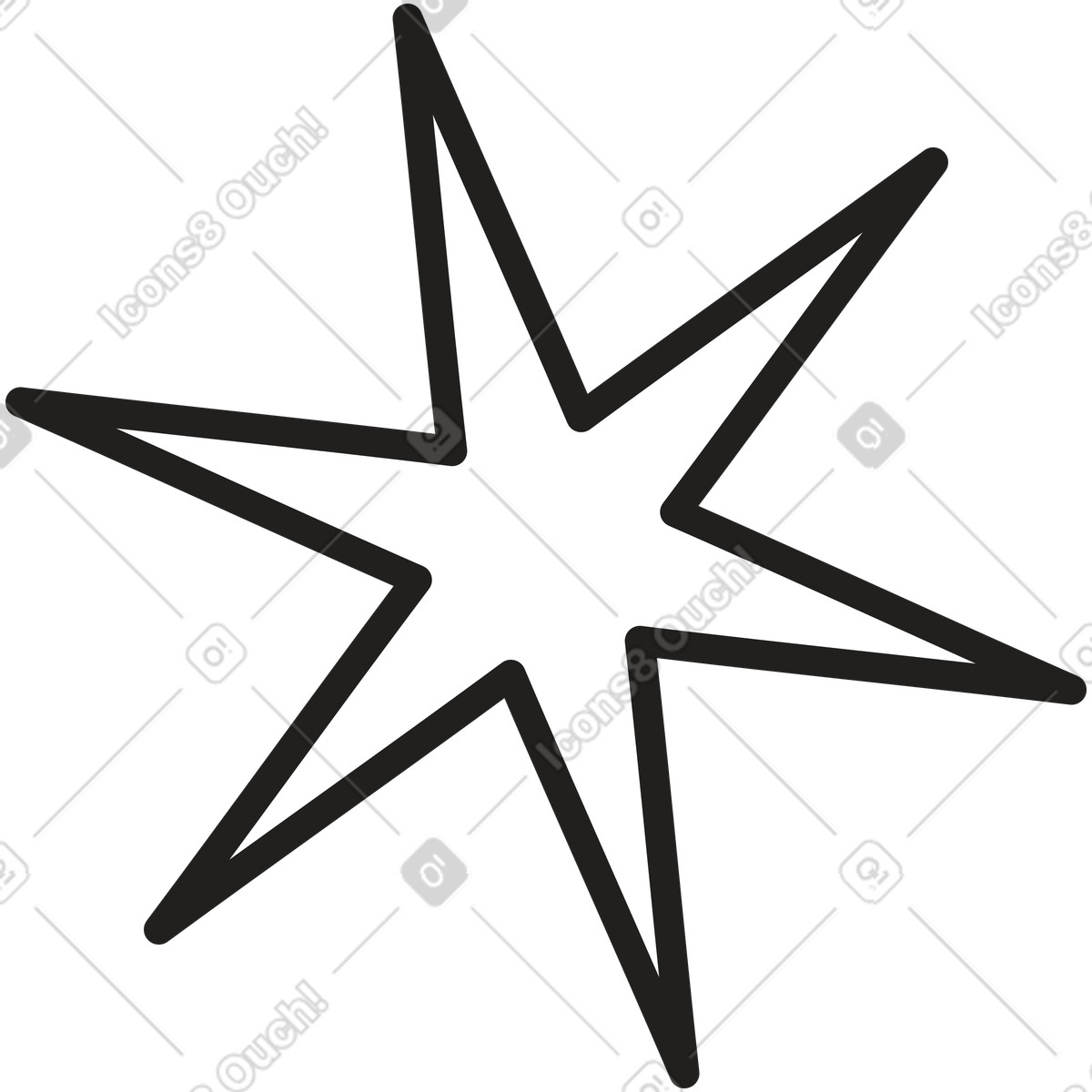 White multi-pointed star illustration sparks clipart image on transparent background in PNG