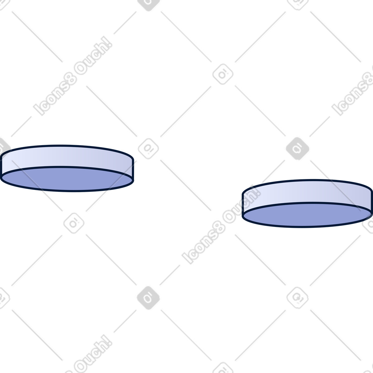 Neat スタイルの 2つの楕円形のプラットフォーム のイラストをPNG、SVG形式でダウンロード