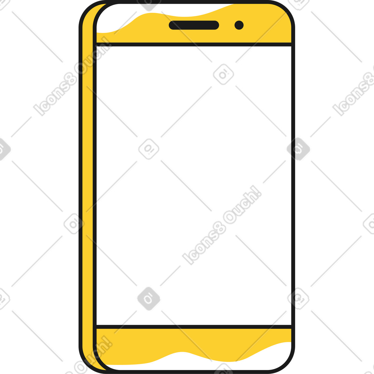 Ilustración Gran teléfono inteligente en estilo Taxi a descargar en PNG y SVG