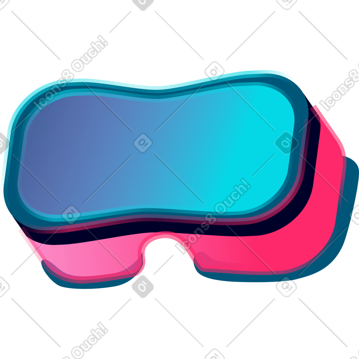 Virtual-reality-brille-Illustration im Neon-Stil als Download in PNG, SVG