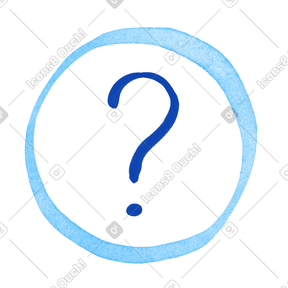 Ilustración Question mark symbol inside hand drawn circular outline for help en estilo Tint a descargar en PNG y SVG
