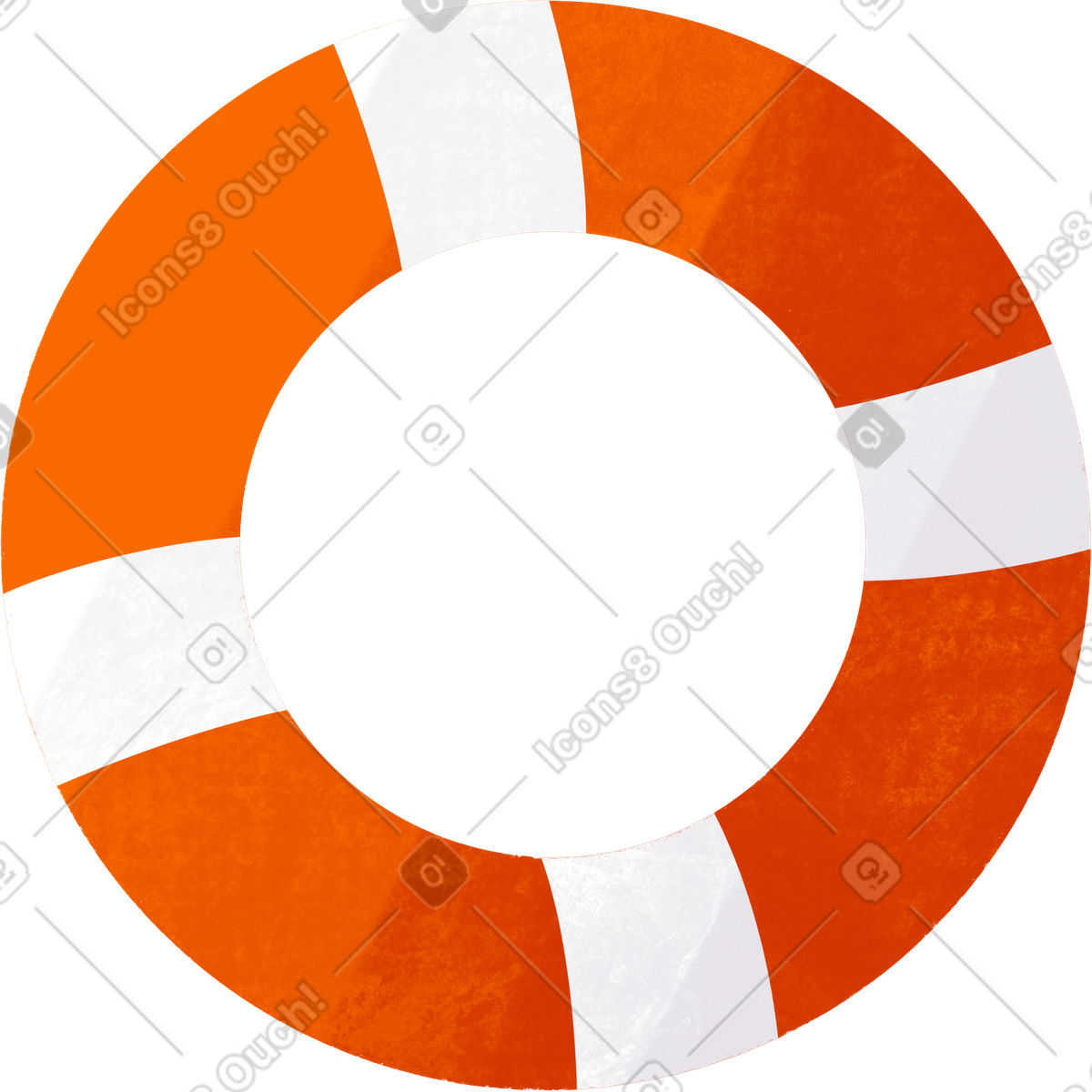 Orange lifebuoy illustrazione in stile Bonbon scarica in PNG, SVG