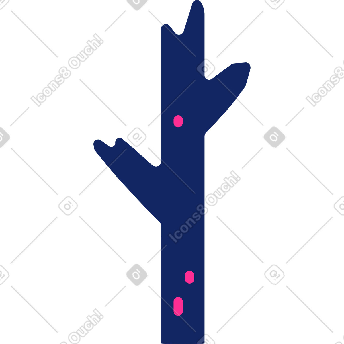 Baumstamm-Illustration im Cyborg-Stil als Download in PNG, SVG