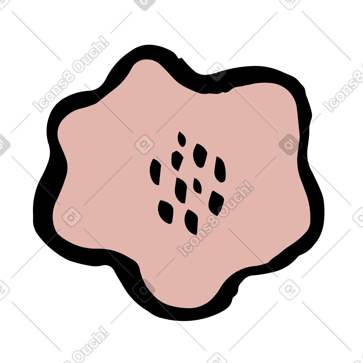 Ilustração de Minimalistic pink flower em no estilo Scandi para baixar em PNG, SVG