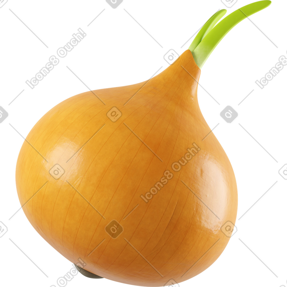 Onion illustration in 3D Business style download in PNG, SVG