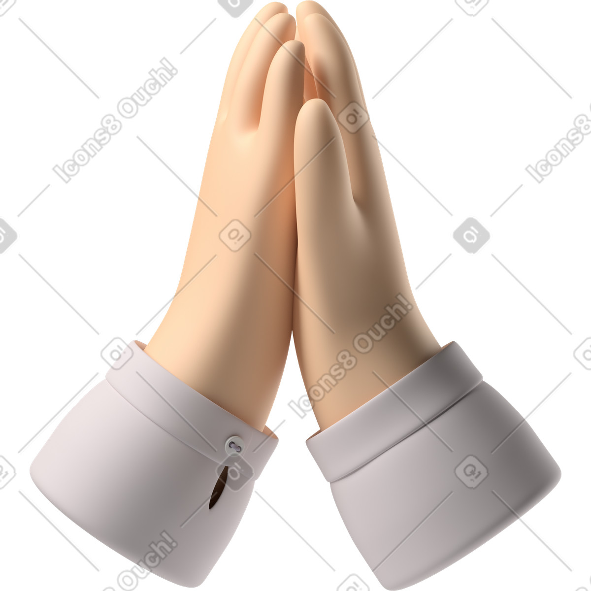 Hände mit blasser haut geben high five-Illustration im 3D Hands Fun&Wild-Stil als Download in PNG, SVG