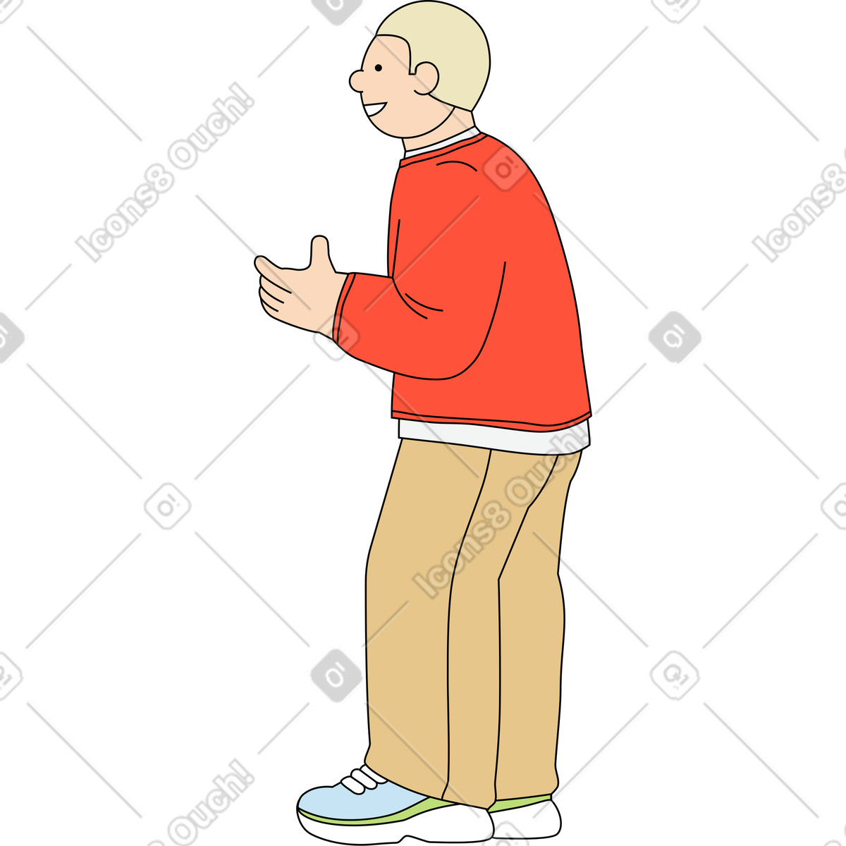 Ilustración Hombre joven en estilo Kindy a descargar en PNG y SVG