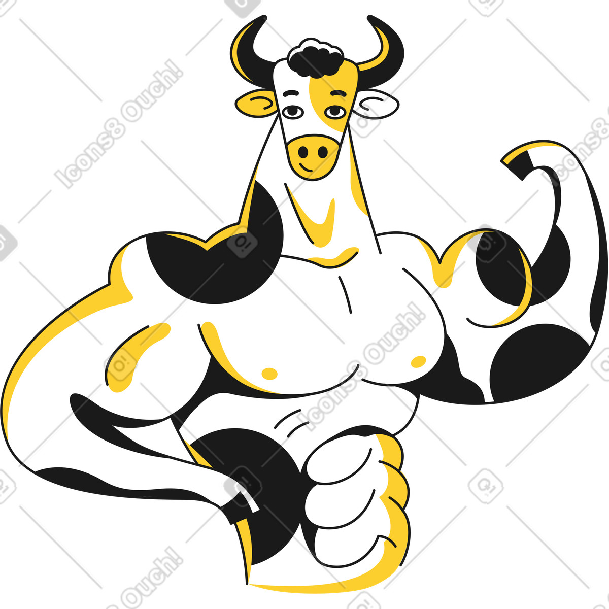 Toro illustrazione in stile Taxi scarica in PNG, SVG