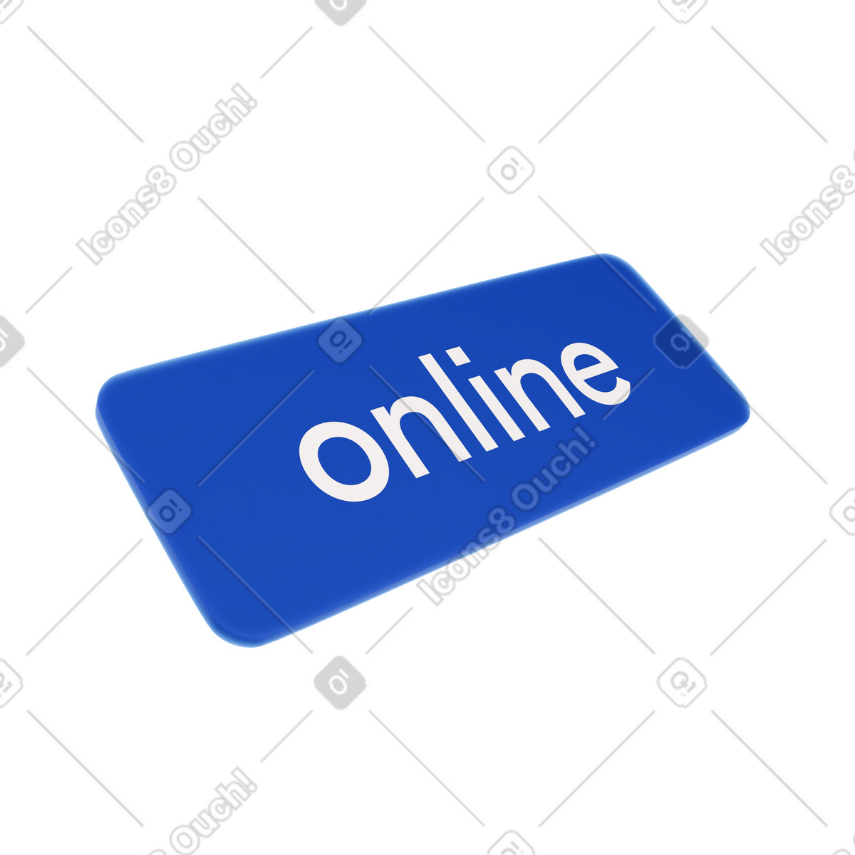 Ilustração de Online button d icon em no estilo 3D Blueprint para baixar em PNG, SVG