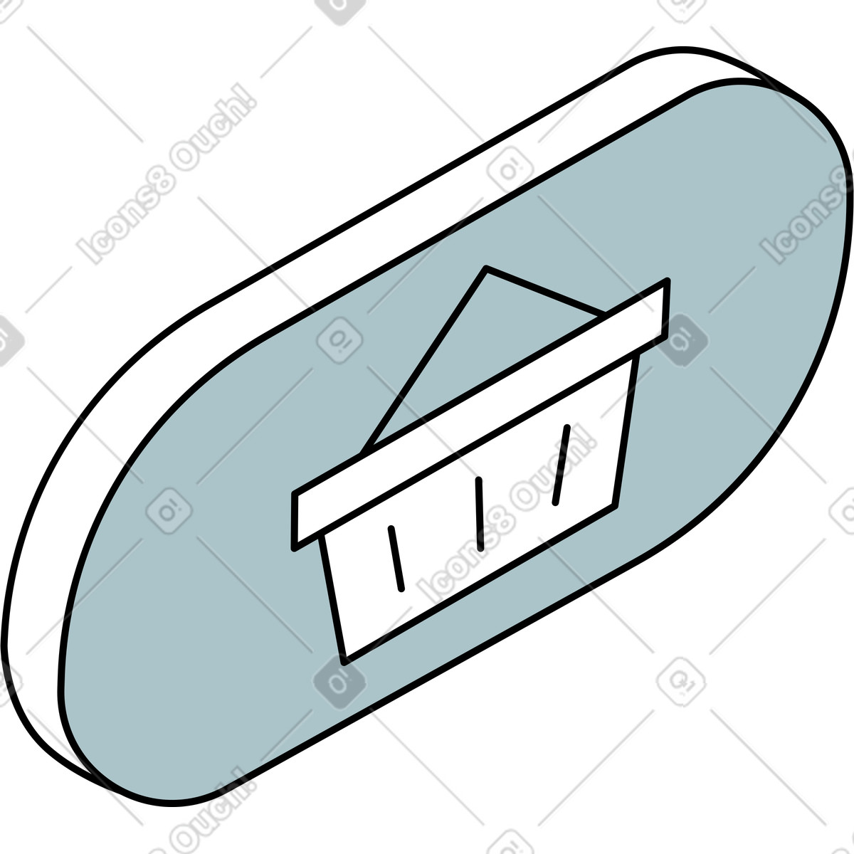 Ilustração de Botão cesta em no estilo Isometric para baixar em PNG, SVG