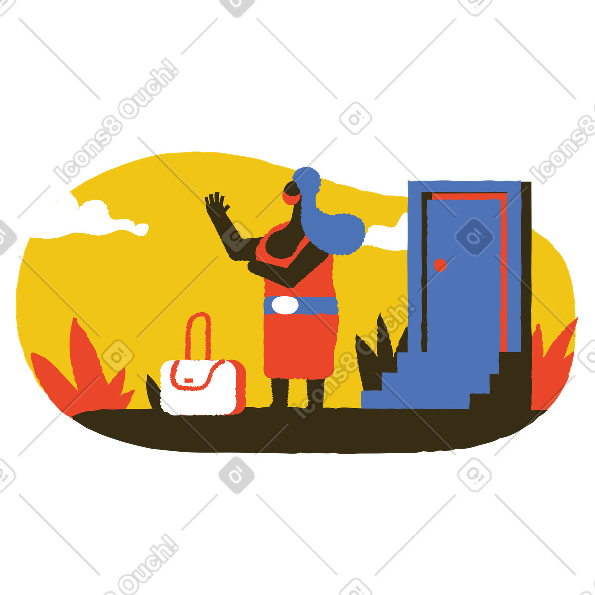 Ilustração de Vai viajar com máscara em no estilo Bermuda para baixar em PNG, SVG