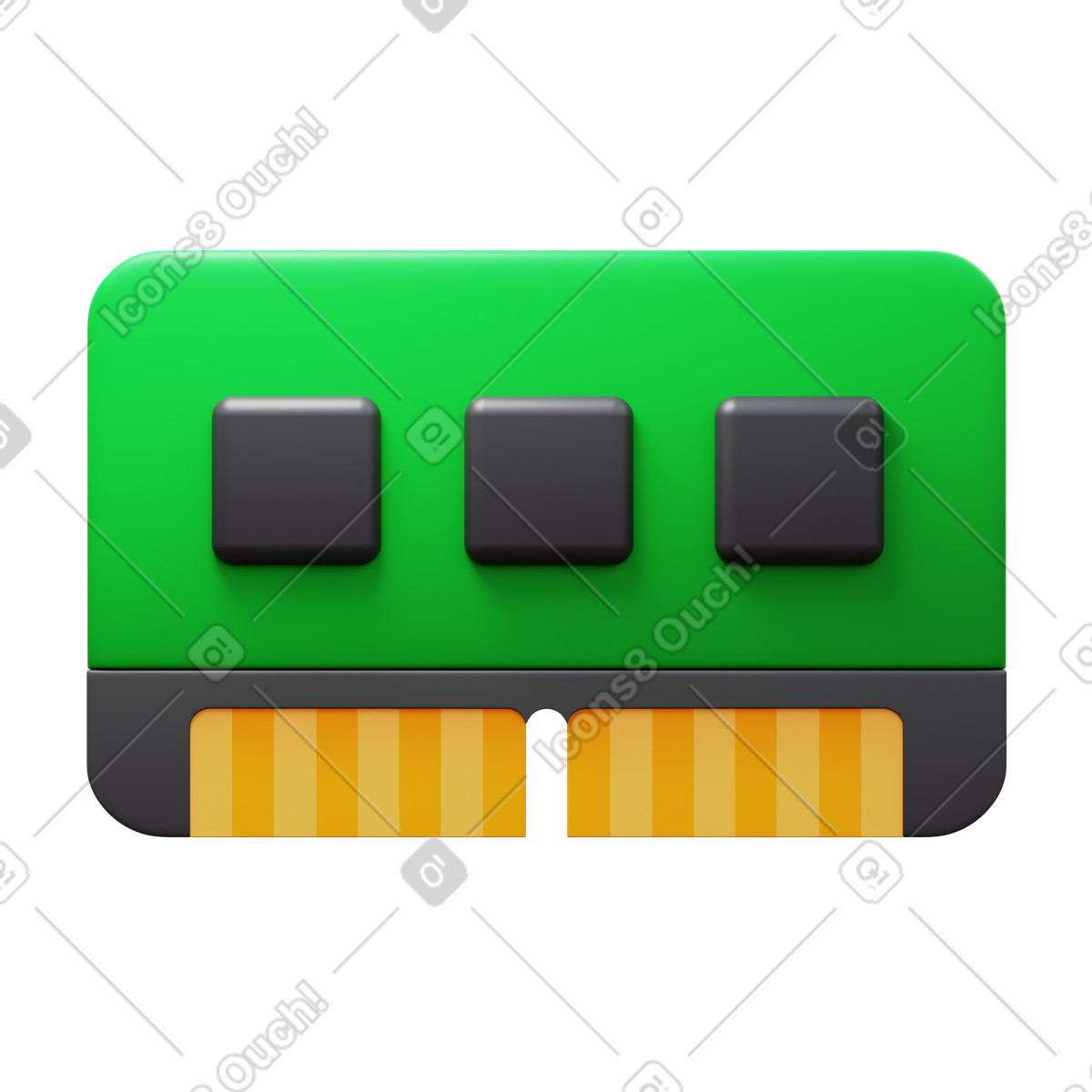 Memory slot illustrazione in stile 3D Fluency scarica in PNG, SVG