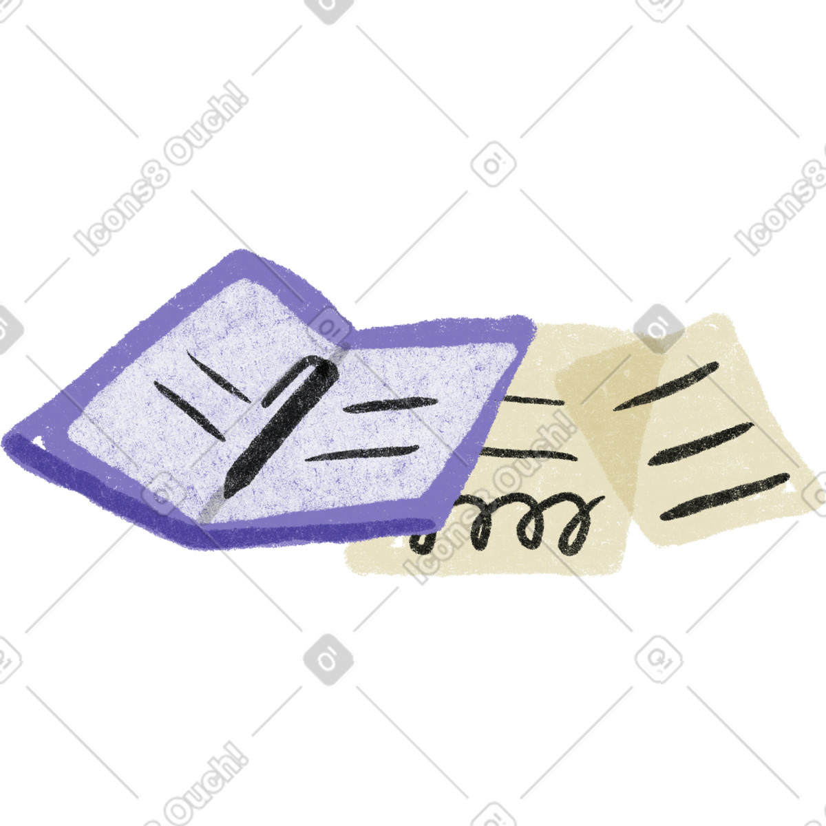 下载 Public 风格的 Books and papers 插画，支持 PNG、SVG 格式