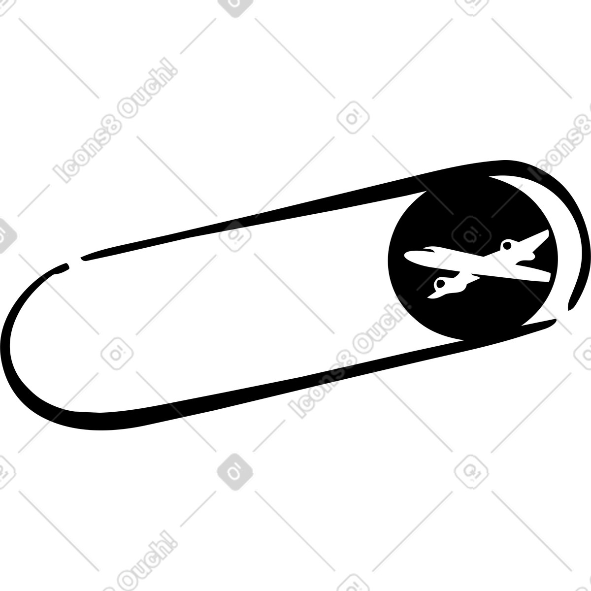 Illustration Airplane ticket selection window showing flight options and purchase button interface dans le style Line à télécharger aux formats PNG, SVG