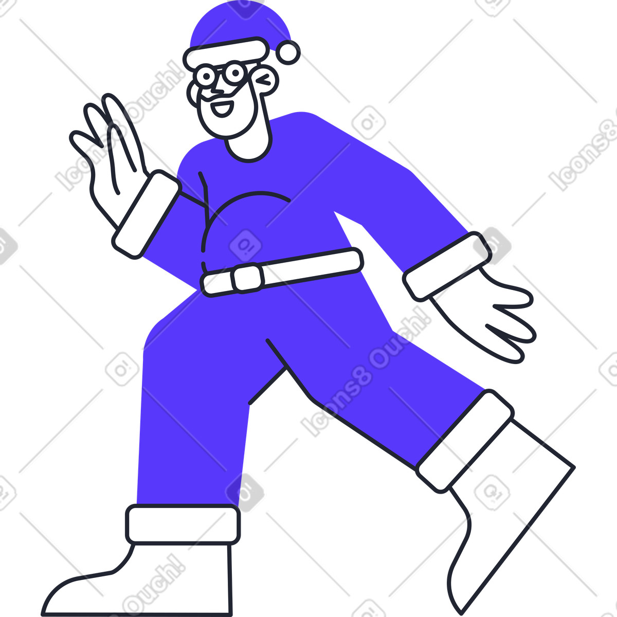 Babbo natale illustrazione in stile Pablita scarica in PNG, SVG