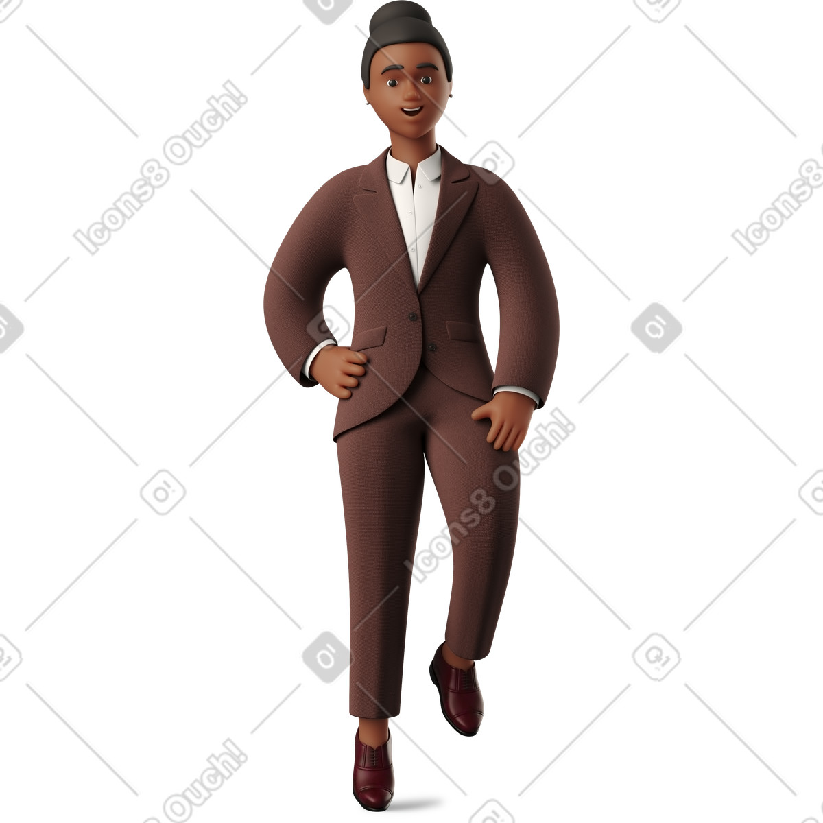 Illustration Femme d'affaires assise dans le style 3D Business à télécharger aux formats PNG, SVG