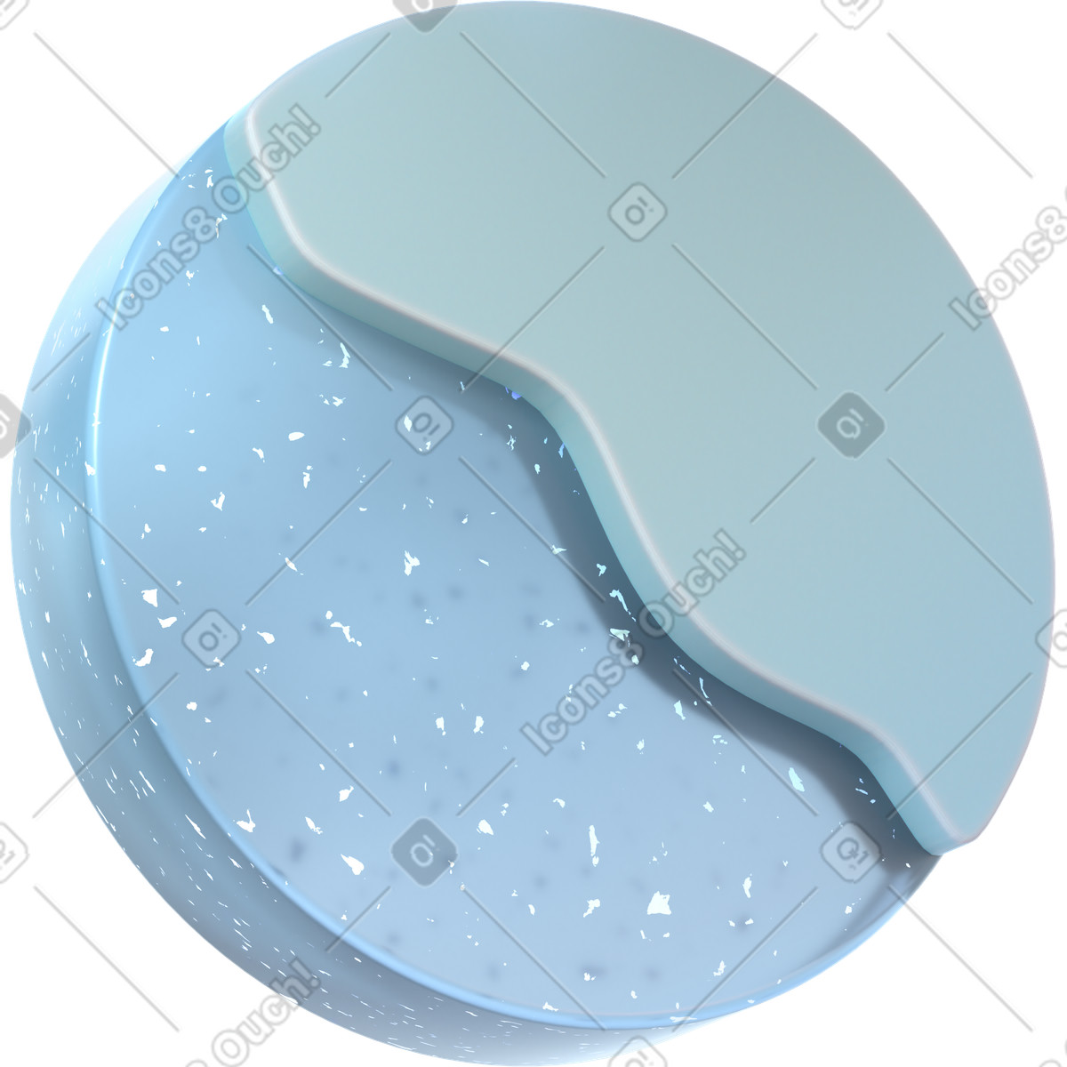 Disco monocromatico con texture maculata e rivestimento opaco illustrazione in stile 3D Glassy scarica in PNG, SVG
