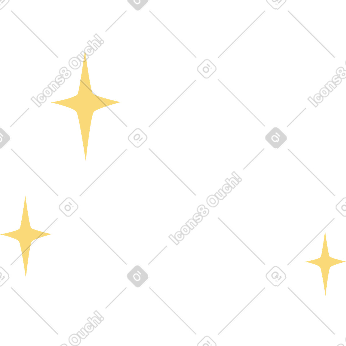 Three yellow stars illustration sparks clipart on transparent background PNG download