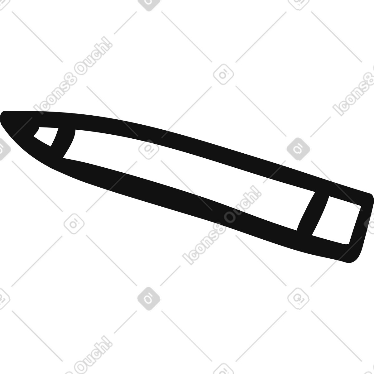 Ilustração de Pencil simple silhouette with eraser end and angled tip em no estilo Organic para baixar em PNG, SVG