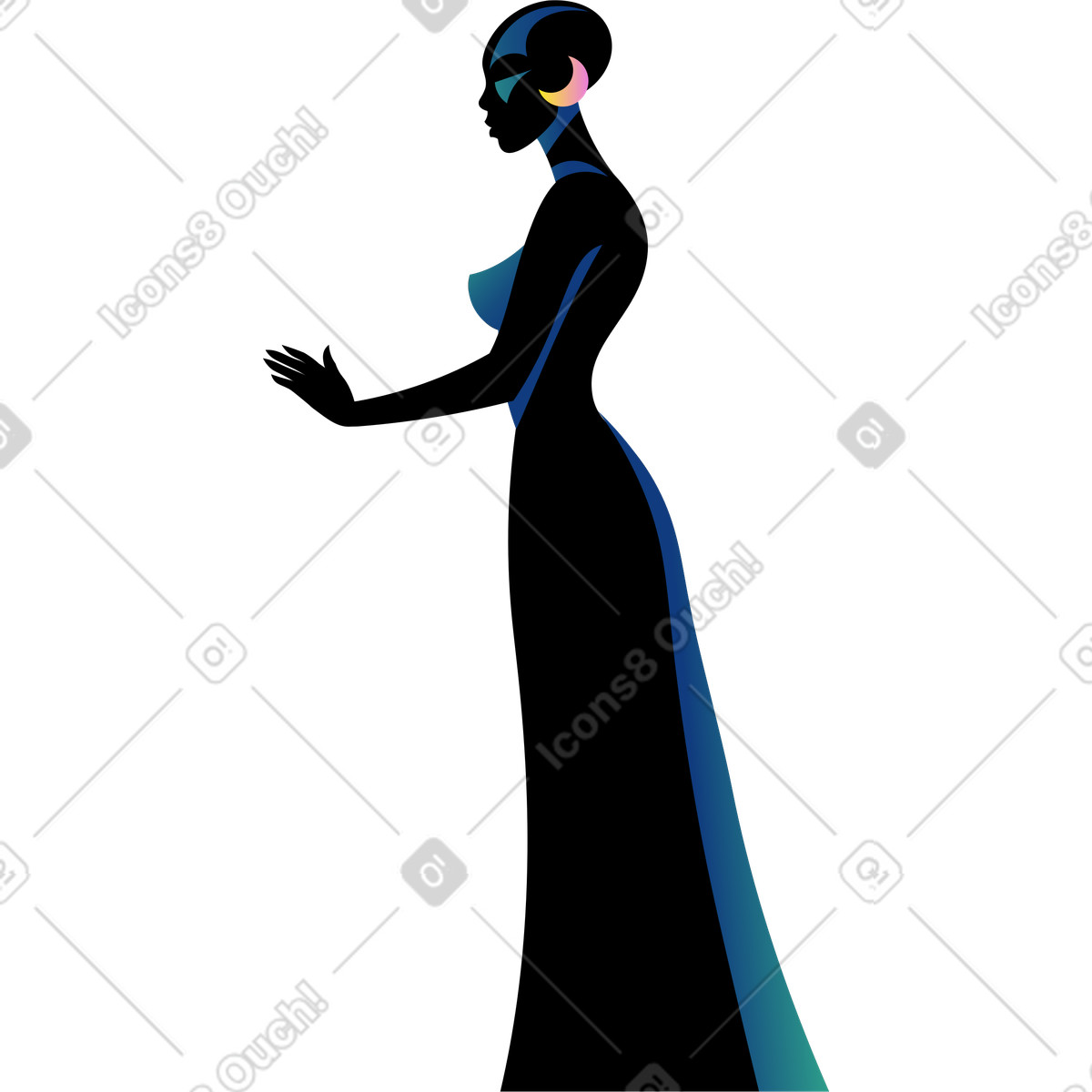 下载 Amani 风格的 黑人妇女 插画，支持 PNG、SVG 格式