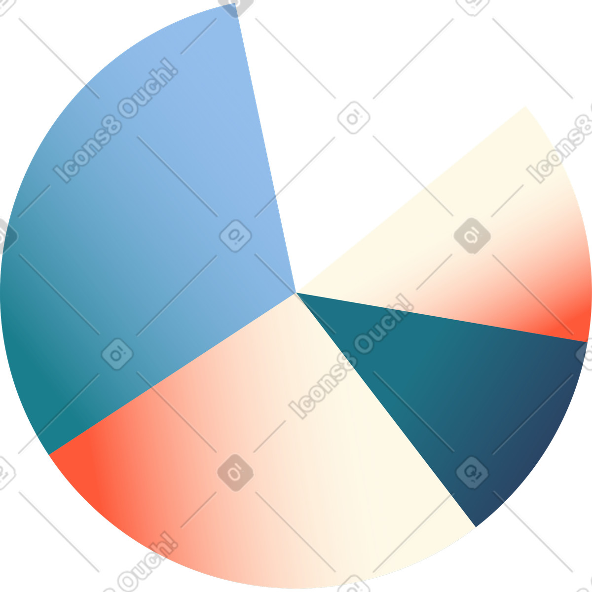 Pie chart animated illustration in Beam style download in GIF, Lottie (JSON), AE