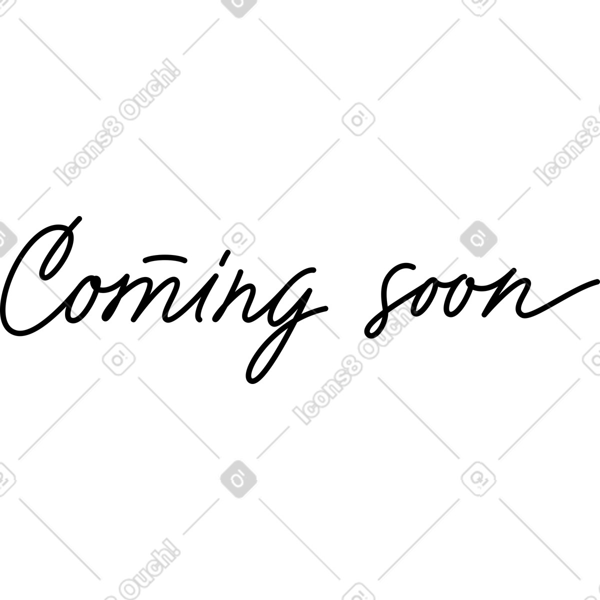 Lettering coming soon calligraphic text animated illustration in style download in GIF, Lottie (JSON), AE