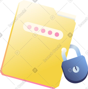 Fascicolo riservato con lucchetto e chiave PNG, SVG
