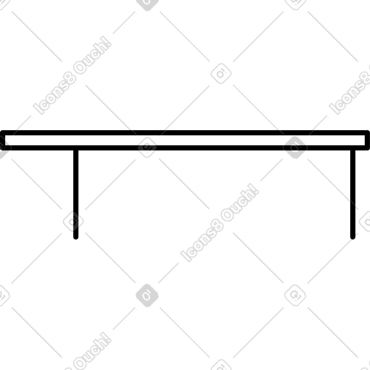 下载 Notion Line Art 风格的 Desk minimalist rectangular table silhouette with thick horizontal top 插画，支持 PNG、SVG 格式
