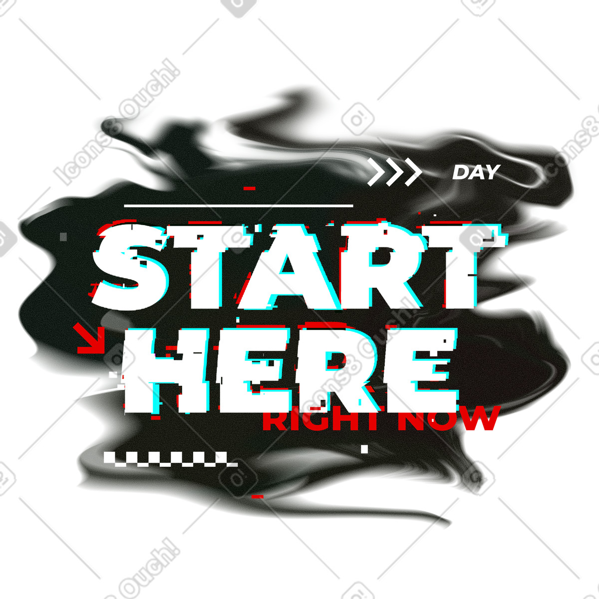 Beginnen sie hier typografie-Illustration im Typography-Stil als Download in PNG, SVG