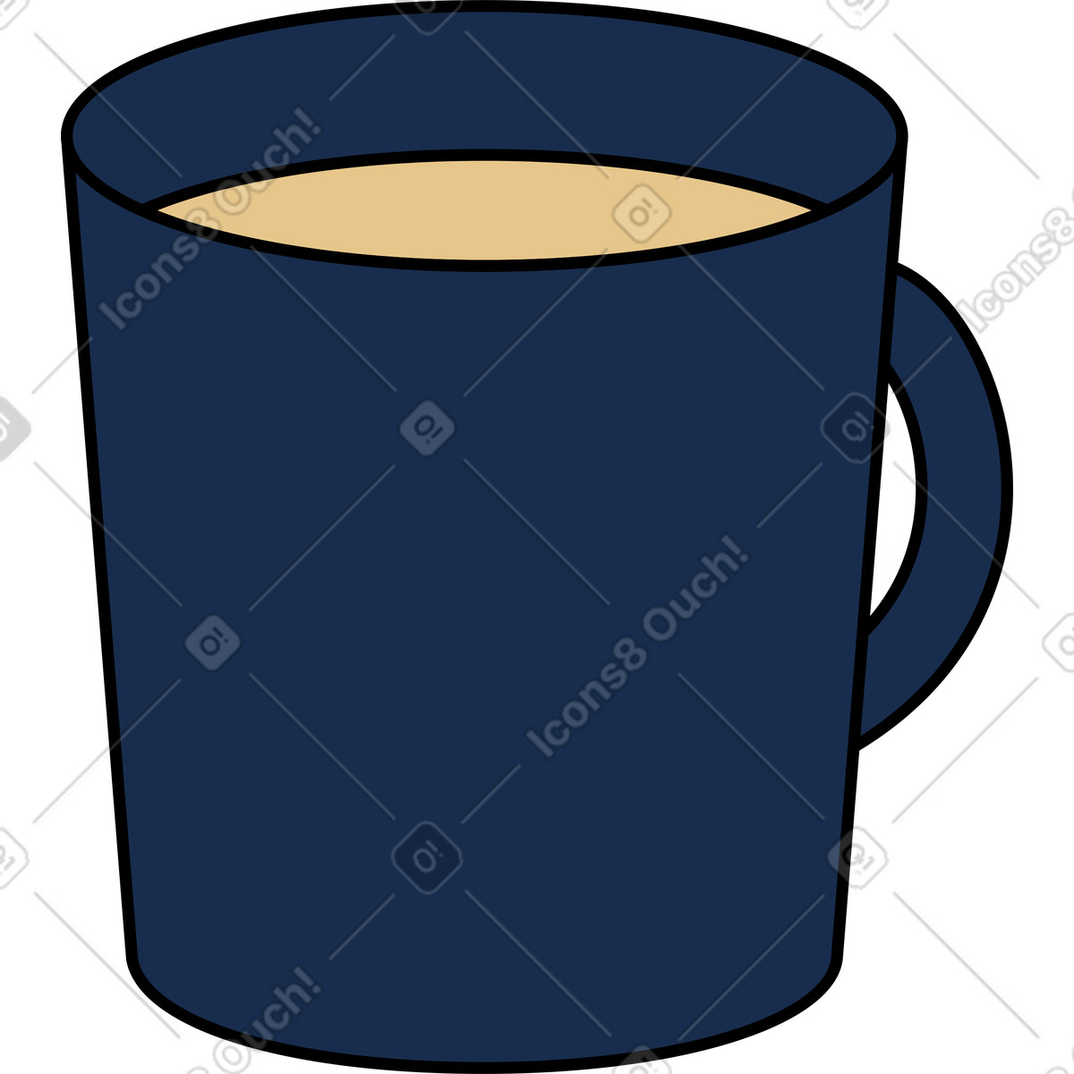 Illustration Tasse bleue dans le style Kindy à télécharger aux formats PNG, SVG