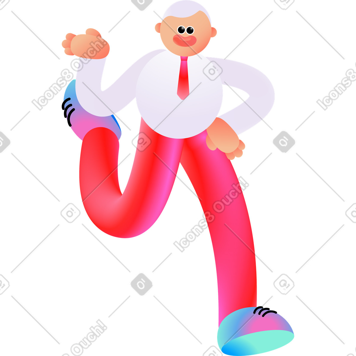 Ilustração de Man standing with his hand at waist em no estilo Puffy para baixar em PNG, SVG