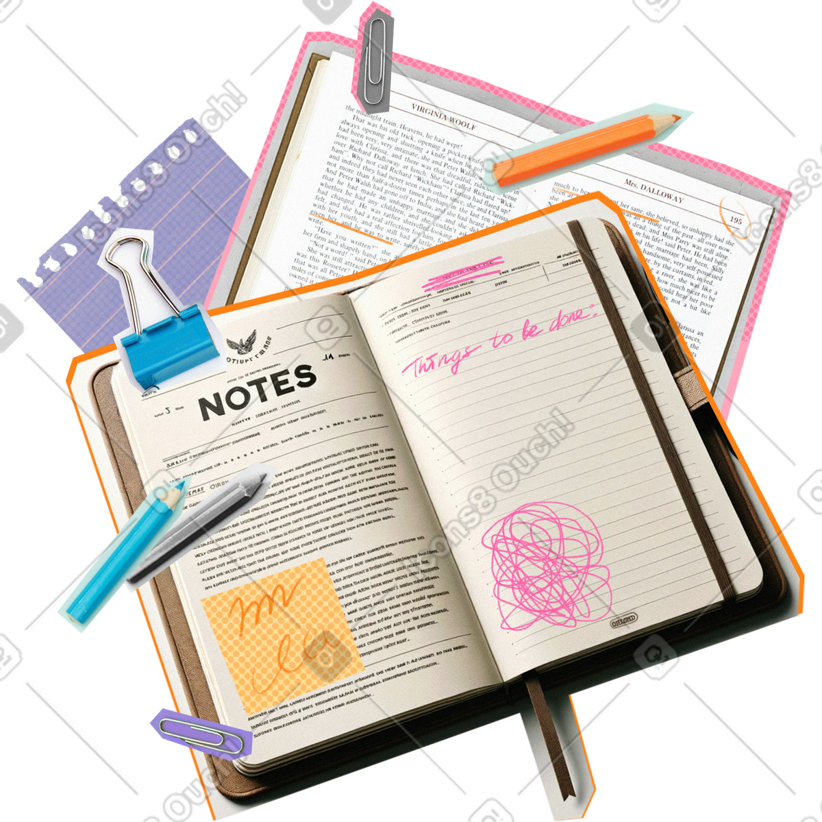 下载 Paper Cut 风格的 Notes 插画，支持 PNG、SVG 格式