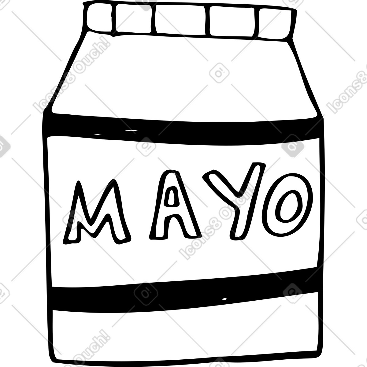 Mayonneas jar illustration in Marks style download in PNG, SVG