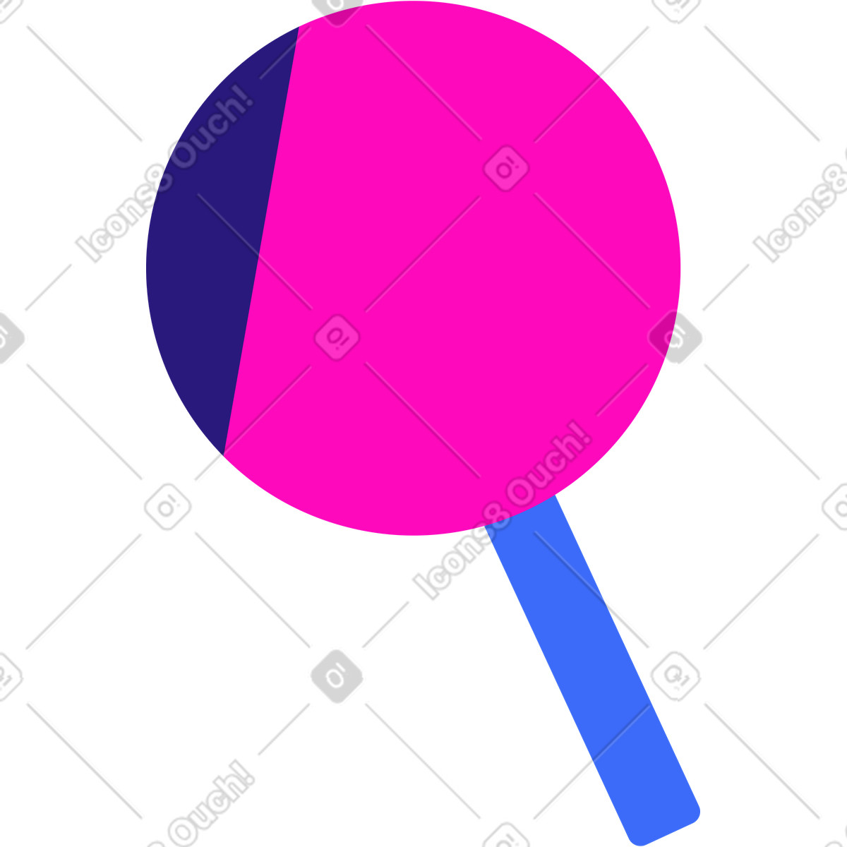 Magnifying glass with intersect effect illustration in Basic style download in PNG, SVG