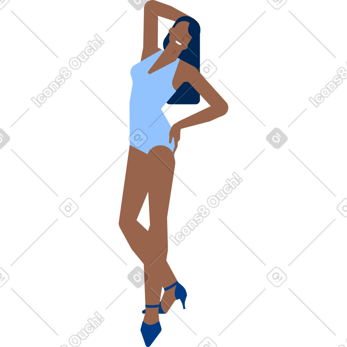 Supermodel-Illustration im Urban-Stil als Download in PNG, SVG
