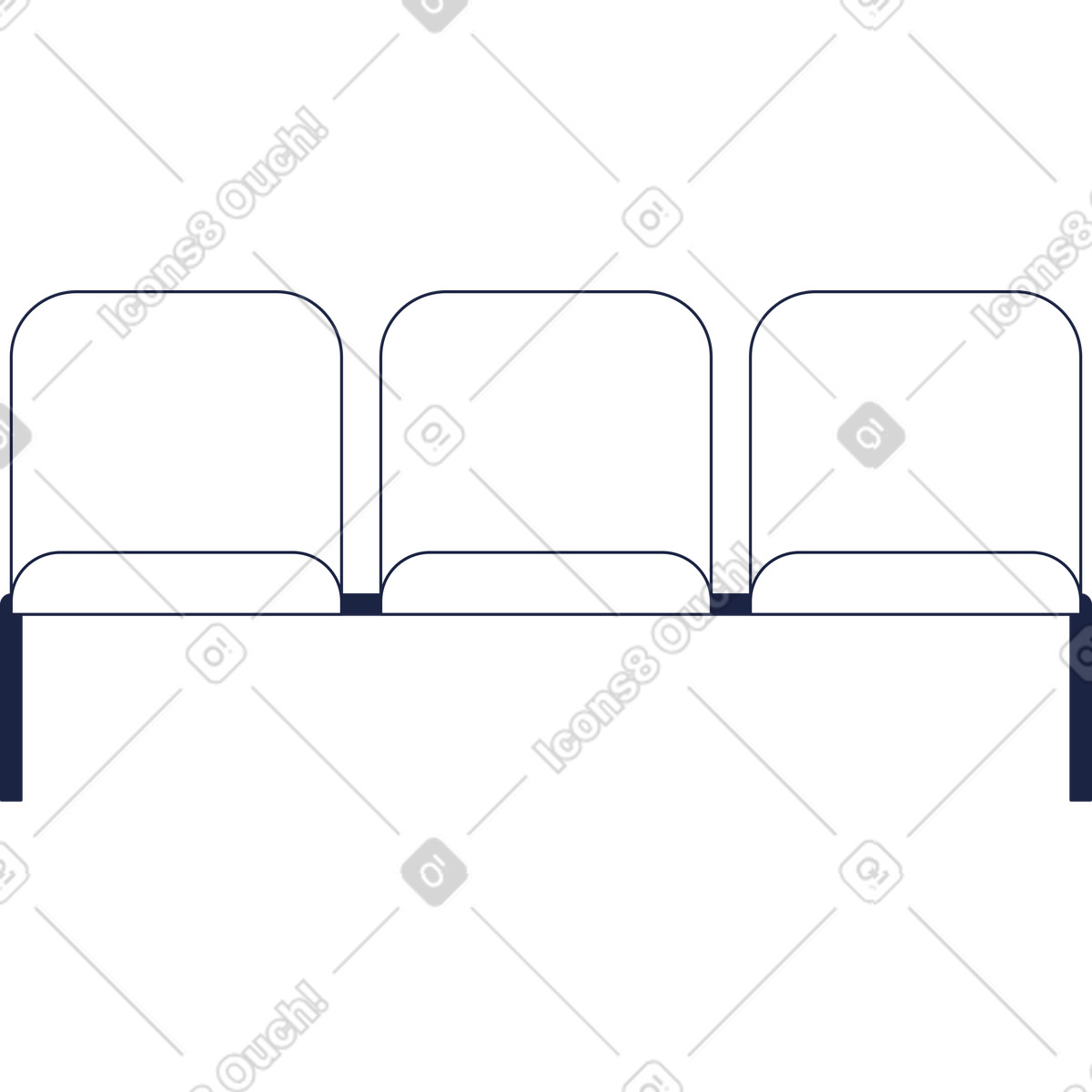 Dreiersitz am flughafen-Illustration im Urban Line-Stil als Download in PNG, SVG