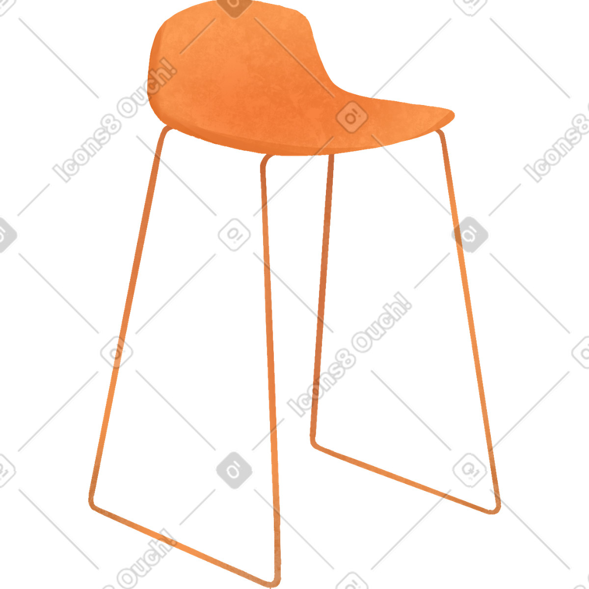 Иллюстрация Orange bar chair в стиле Lifestyle — скачать в форматах PNG, SVG